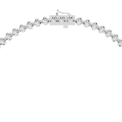 Runde Diamant-Tennishalskette in einer 4-Krappen-Fassung