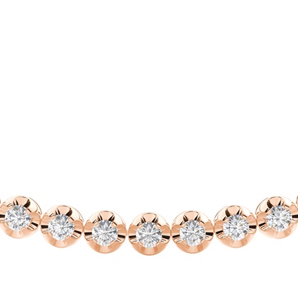 4 Prong Setting Round Diamond Tennis Necklace