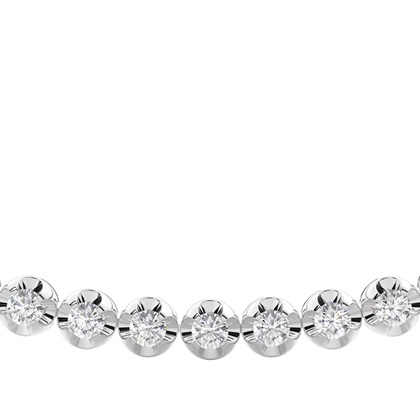4 Prong Setting Round Diamond Tennis Necklace