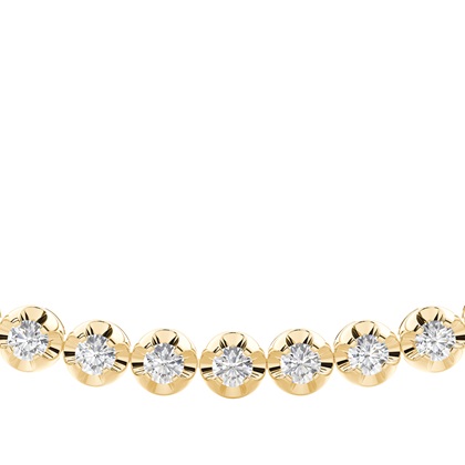4 Prong Setting Round Diamond Tennis Necklace