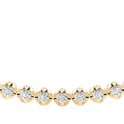 4 Prong Setting Round Diamond Tennis Necklace