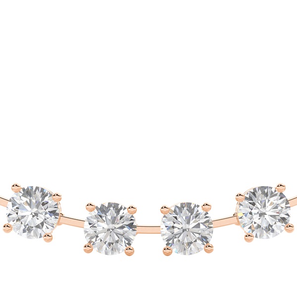 4 Prong Setting Round Diamond Tennis Necklace