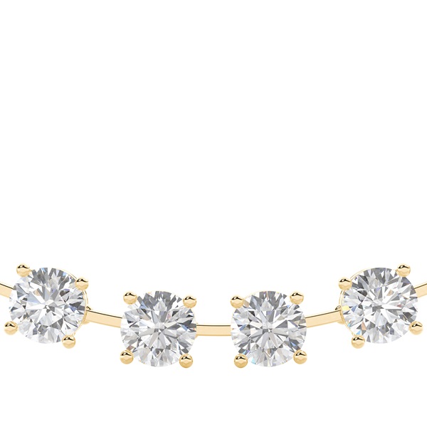 4 Prong Setting Round Diamond Tennis Necklace