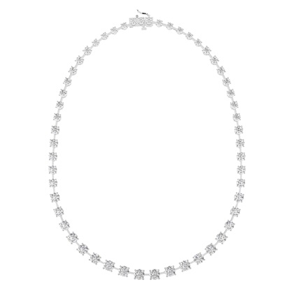 4 Prong Setting Round Diamond Tennis Necklace