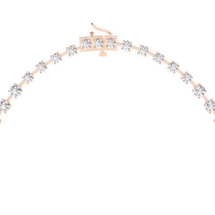 Runde Diamant-Tennishalskette in einer 4-Krappen-Fassung