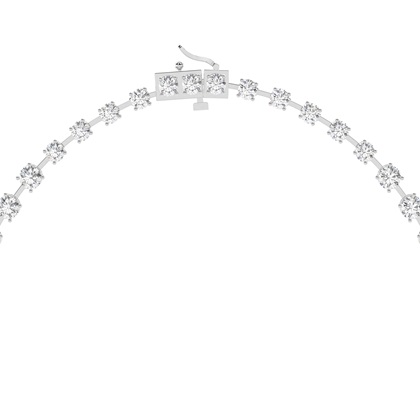 4 Prong Setting Round Diamond Tennis Necklace