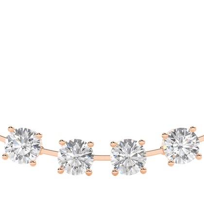 4 Prong Setting Round Diamond Tennis Necklace