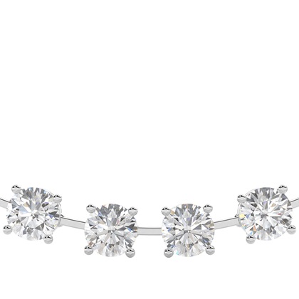 4 Prong Setting Round Diamond Tennis Necklace