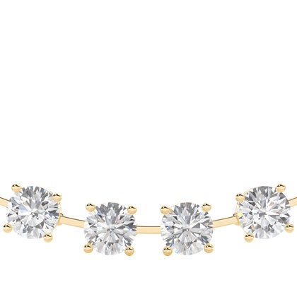4 Prong Setting Round Diamond Tennis Necklace