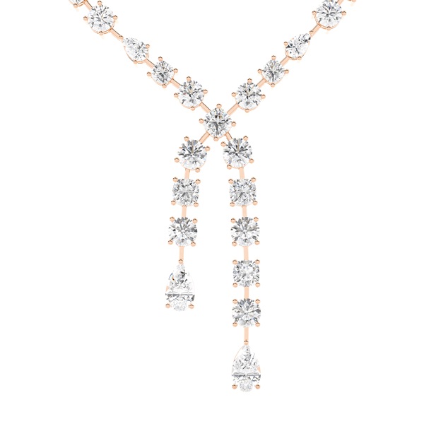 Prong Setting Round Diamond Tennis Necklace