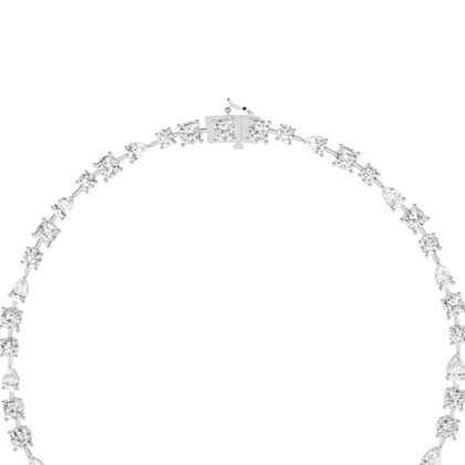 Prong Setting Round Diamond Tennis Necklace