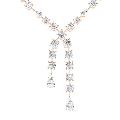 Prong Setting Round Diamond Tennis Necklace