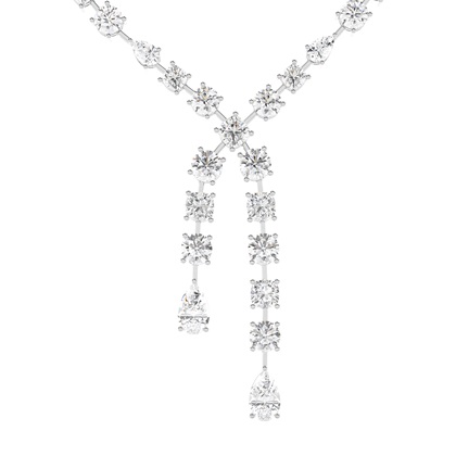 Prong Setting Round Diamond Tennis Necklace