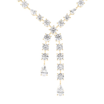 Prong Setting Round Diamond Tennis Necklace