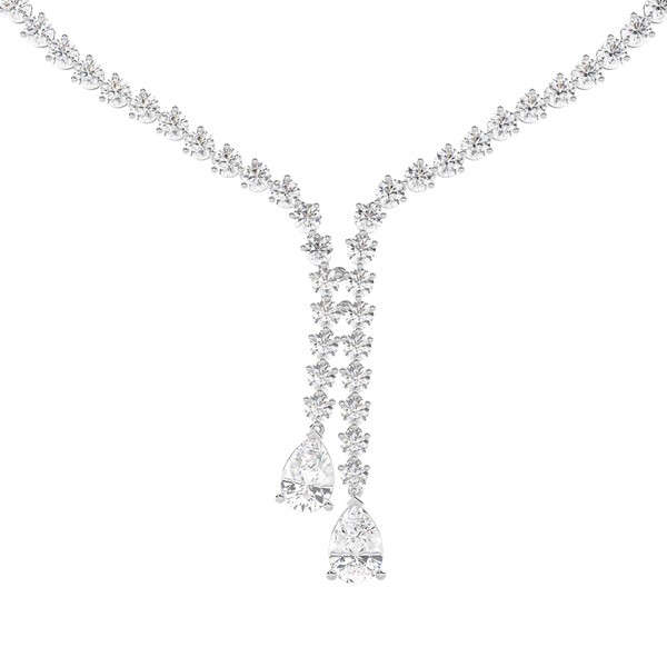 3 Prong Setting Tennis Necklace