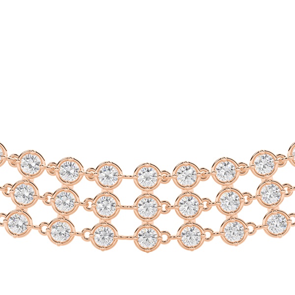 4 Prong Setting Round Diamond Tennis Necklace