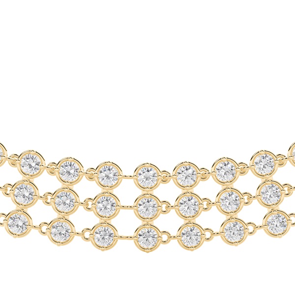 4 Prong Setting Round Diamond Tennis Necklace