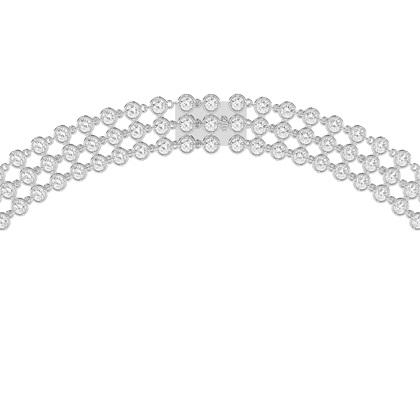 Runde Diamant-Tennishalskette in einer 4-Krappen-Fassung