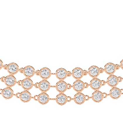 4 Prong Setting Round Diamond Tennis Necklace