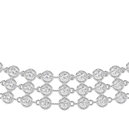 4 Prong Setting Round Diamond Tennis Necklace