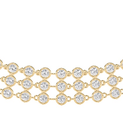 4 Prong Setting Round Diamond Tennis Necklace