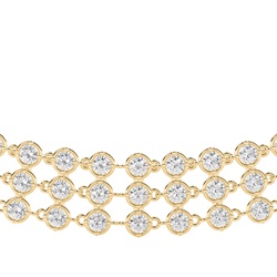 4 Prong Setting Round Diamond Tennis Necklace