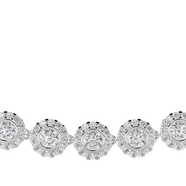 Full Bezel Setting Round Diamond Tennis Necklace