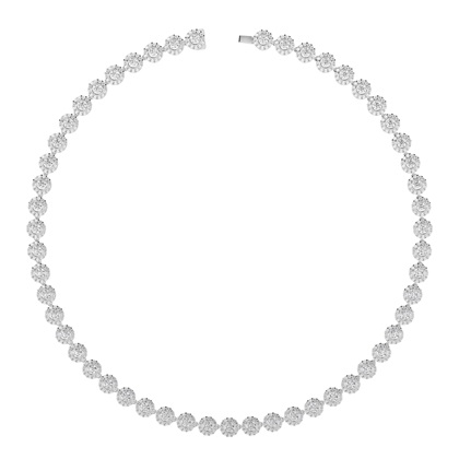 Full Bezel Setting Round Diamond Tennis Necklace