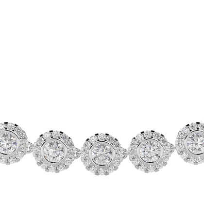 Full Bezel Setting Round Diamond Tennis Necklace