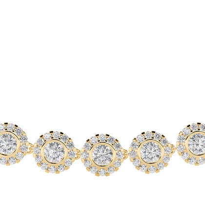 Full Bezel Setting Round Diamond Tennis Necklace