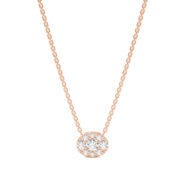 Micro Prong Setting Diamond Cluster Necklace