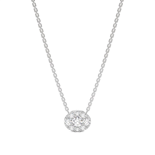 Micro Prong Setting Diamond Cluster Necklace