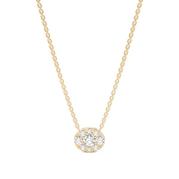 Micro Prong Setting Diamond Cluster Necklace