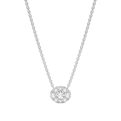 Micro Prong Setting Diamond Cluster Necklace