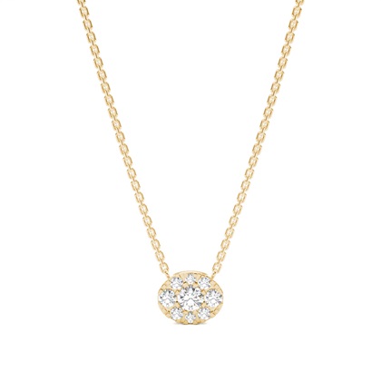 Micro Prong Setting Diamond Cluster Necklace