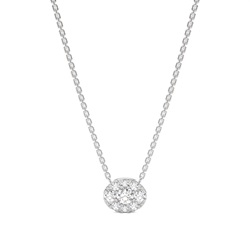 Diamantcluster Halskette mit Mikrozinkenfassung