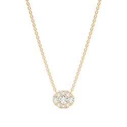 Micro Prong Setting Diamond Cluster Necklace