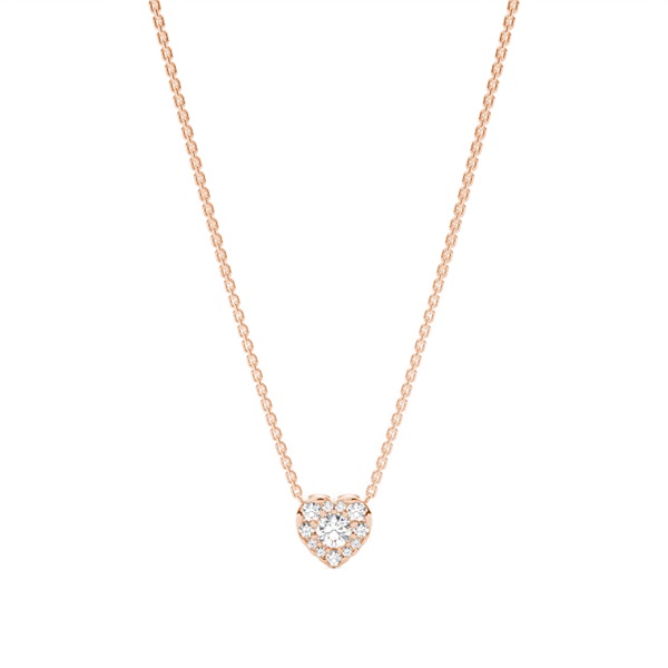 Micro Prong Setting Diamond Heart Necklace