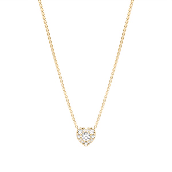 Micro Prong Setting Diamond Heart Necklace