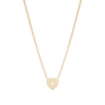 Diamant Herzkette mit Mikrozinkenfassung