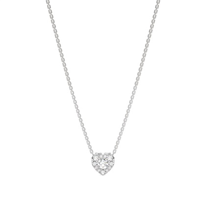 Micro Prong Setting Diamond Heart Necklace