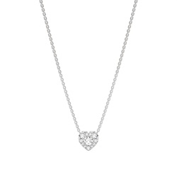 Diamant Herzkette mit Mikrozinkenfassung