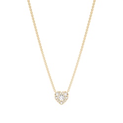 Micro Prong Setting Diamond Heart Necklace