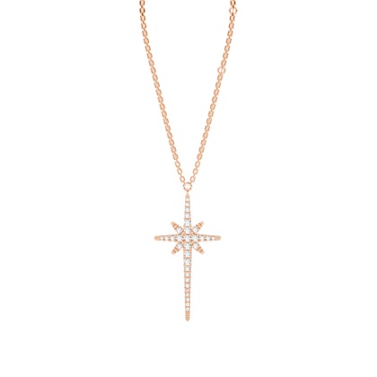 Rose Gold Cluster Diamond Pendants