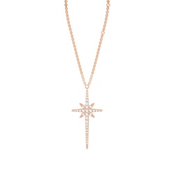 Micro Prong Setting Diamond Cross Necklace