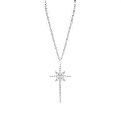 Micro Prong Setting Diamond Cross Necklace