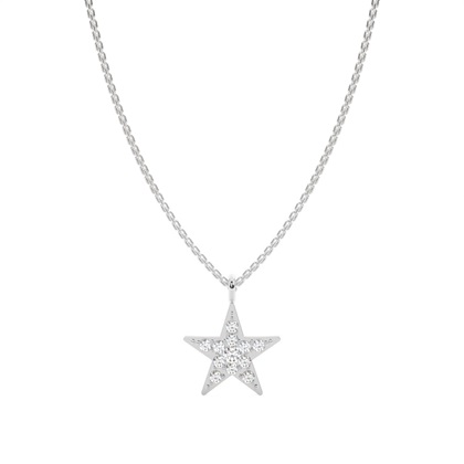 White Gold Cluster Diamond Pendants Necklaces