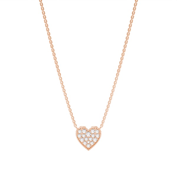 Micro Prong Setting Diamond Heart Necklace