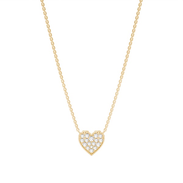 Micro Prong Setting Diamond Heart Necklace