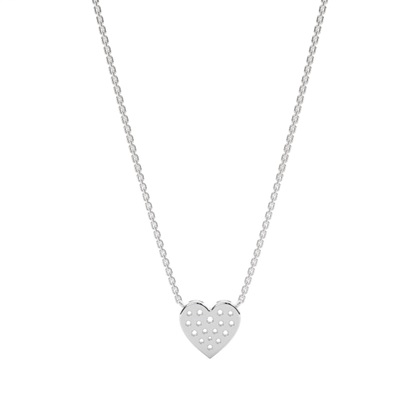 Diamant Herzkette mit Mikrozinkenfassung